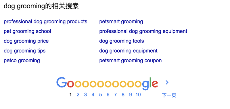 Google的相关搜索