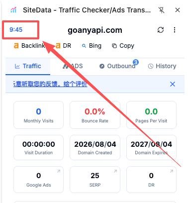 SiteData 插件左上角的专注模式